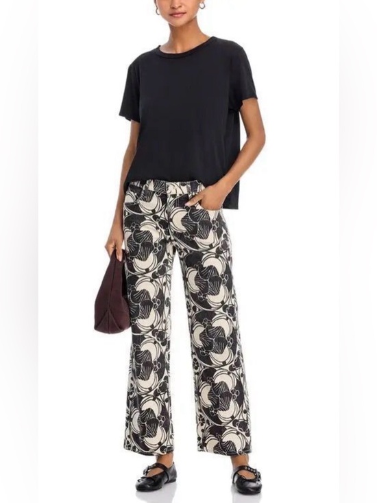 MOTHER Denim - MOTHER SUPERIOR THE MID RISE RAMBLER ZIP ANKLE JEAN IN CURLY CUE BLACK AND CREAM